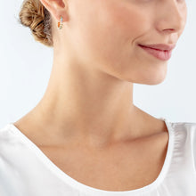 Load image into Gallery viewer, Hoop Earrings 15 Stainless Steel & Crystals Gold Multicolour Pastel