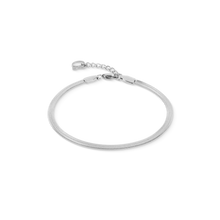 Load image into Gallery viewer, Flat Snake Chain Bracelet Silver Tone