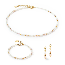 Load image into Gallery viewer, Earrings Romantic Freshwater Pearls & Rose Quartz Gold