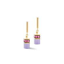 Load image into Gallery viewer, GeoCUBE® Iconic Layer Earrings Gold-Rainbow