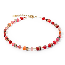 Load image into Gallery viewer, GeoCUBE® Iconic Necklace Gold Red