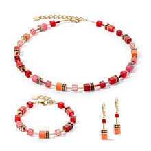 Load image into Gallery viewer, GeoCUBE® Iconic Necklace Gold Red