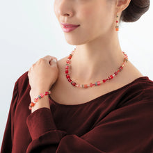 Load image into Gallery viewer, GeoCUBE® Iconic Necklace Gold Red