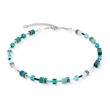 Load image into Gallery viewer, GeoCUBE® Iconic Necklace Teal-Silver