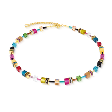 Load image into Gallery viewer, GeoCUBE® Iconic Necklace Multicolour Joy Gold