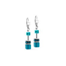 Load image into Gallery viewer, GeoCUBE® Iconic Earrings Teal-Silver