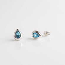 Load image into Gallery viewer, Coast Pebble London Blue Topaz Stud Earrings