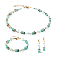 Load image into Gallery viewer, GeoCUBE® Iconic Mono Gold Earrings Green