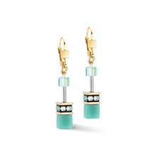 Load image into Gallery viewer, GeoCUBE® Iconic Mono Gold Earrings Green
