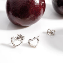 Load image into Gallery viewer, Love Silver Heart Stud Earrings