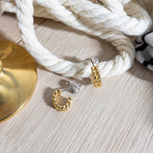 Load image into Gallery viewer, Marina Rope Golden Stud Hoop Earrings