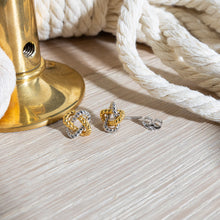 Load image into Gallery viewer, Marina Rope Knot Golden Stud Earrings