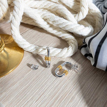 Load image into Gallery viewer, Marina Rope Bar Link Golden Stud Hoop Earrings