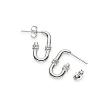Load image into Gallery viewer, Marina Rope Bar Link Stud Hoop Earrings