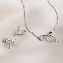 Load image into Gallery viewer, Serenity Ribbon Bow Dainty Stud Earrings