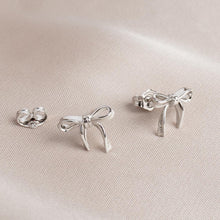 Load image into Gallery viewer, Serenity Ribbon Bow Dainty Stud Earrings