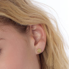 Load image into Gallery viewer, Mirage Reflect Golden Round Disc Stud Earrings
