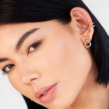 Load image into Gallery viewer, Bevel Cirque Link Golden Stud Earrings