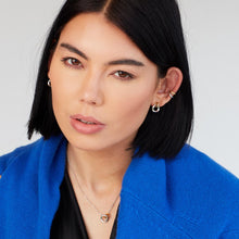 Load image into Gallery viewer, Bevel Cirque Link Golden Stud Earrings