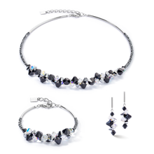 Load image into Gallery viewer, Dancing Crystals Update Earrings Silver-Black