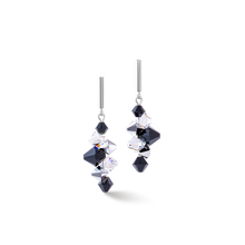 Load image into Gallery viewer, Dancing Crystals Update Earrings Silver-Black