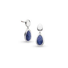 Load image into Gallery viewer, Coast Pebble Azure Duo Droplet Stud Drop Earrings - Lapis Lazuli