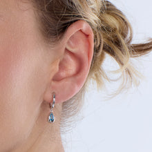 Load image into Gallery viewer, Coast Pebble Swiss Blue Topaz Hoop Earrings