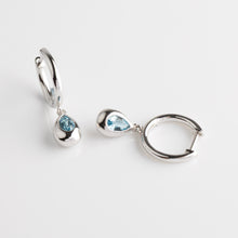 Load image into Gallery viewer, Coast Pebble Swiss Blue Topaz Hoop Earrings