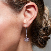 Load image into Gallery viewer, Céleste Astoria Snow Pavé Drop Earrings