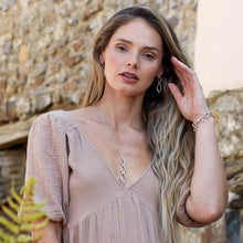Load image into Gallery viewer, Entwine Twine Twist Duo Link Drop Earrings