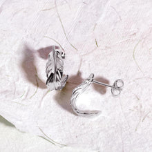 Load image into Gallery viewer, Feather Wisp Hoop Earrings