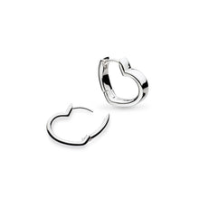 Load image into Gallery viewer, Love Silver Heart Outline Hinged Hoop Earrings