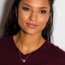 Load image into Gallery viewer, Love Silver Heart Outline Hinged Hoop Earrings