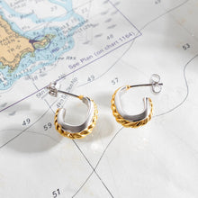 Load image into Gallery viewer, Marina Rope Band Golden Hoop Earrings