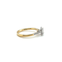 Load image into Gallery viewer, 18ct Emerald Cut And Brilliant Cut Diamond Halo Ring