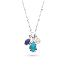 Load image into Gallery viewer, Coast Pebble Azure Gemstone Trio Pendant Necklace