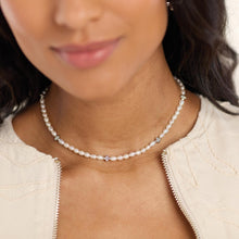 Load image into Gallery viewer, Blossom Flyte Honey Flower Rice Pearl Station Necklace