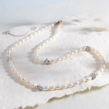 Load image into Gallery viewer, Blossom Flyte Honey Flower Rice Pearl Station Necklace