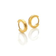 Load image into Gallery viewer, Sqaured Waterproof Huggie Earrings - Gold Plated