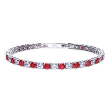 Load image into Gallery viewer, Ruby Red Colour Zirconia Tennis Bracelet