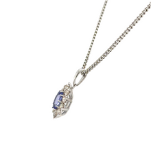 Load image into Gallery viewer, 9ct White Gold Oval 0.41ct Tanzanite And Diamond Pendant