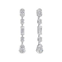 Load image into Gallery viewer, Elongated Half Bezel Drop Earrings