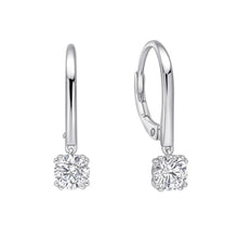 Load image into Gallery viewer, Double Claw Solitaire French Hook Earrings