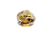 Load image into Gallery viewer, Statement Sterling Silver Pear Shaped Green Amber Pendant
