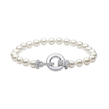 Load image into Gallery viewer, Shell Pearl & Zirconia Feature Clasp Bracelet