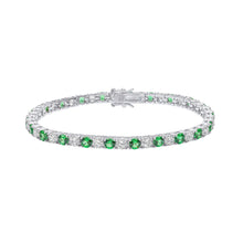 Load image into Gallery viewer, Emerald Green Colour Zirconia Tennis Bracelet