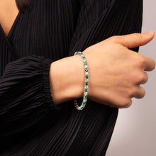 Load image into Gallery viewer, Emerald Green Colour Zirconia Tennis Bracelet