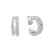Load image into Gallery viewer, Double Row 3/4 Hoop Earrings