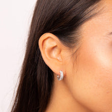 Load image into Gallery viewer, Double Row 3/4 Hoop Earrings