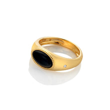 Load image into Gallery viewer, HD X Golden Edit Black Onyx Oval Ring